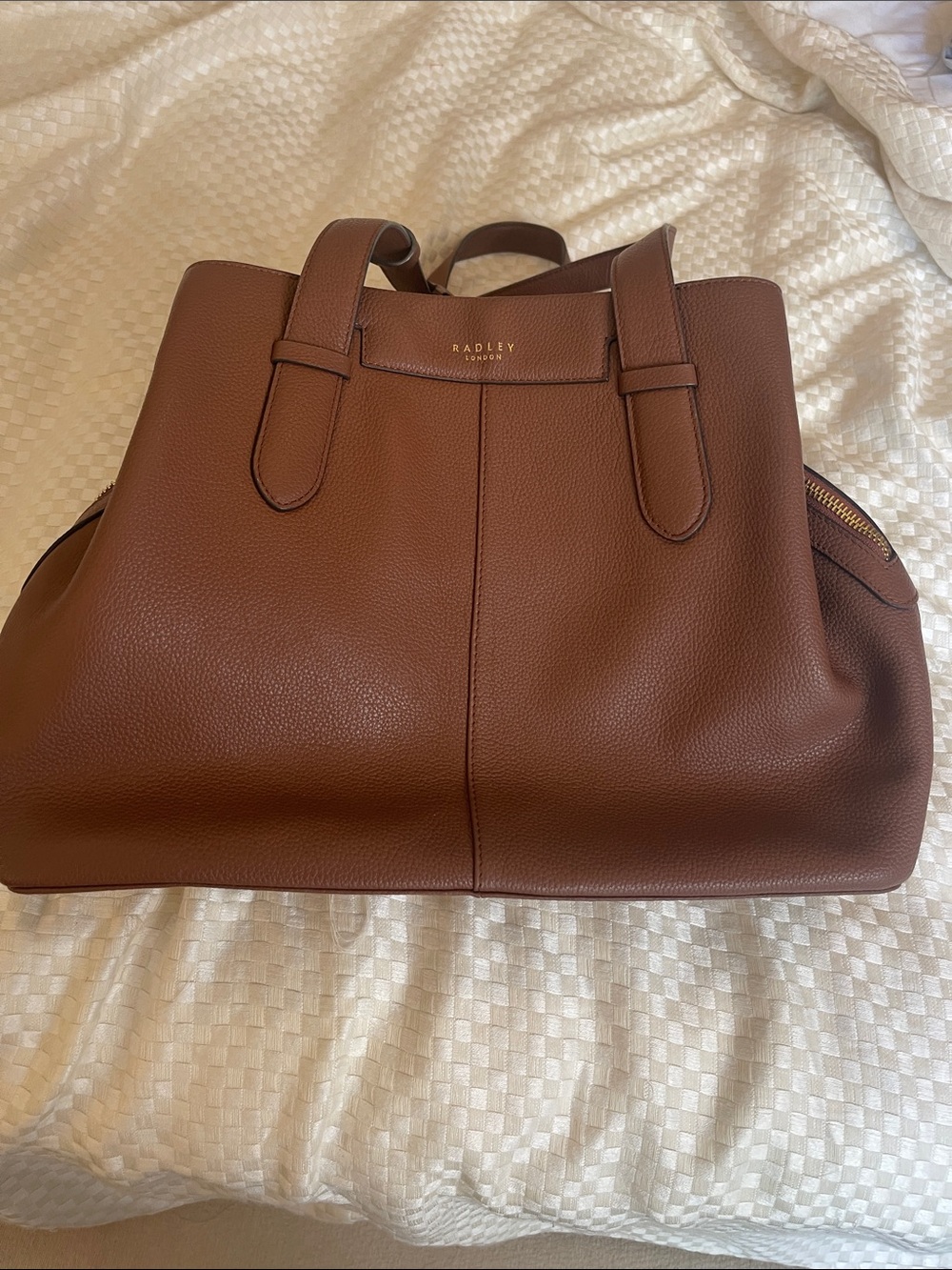 RADLEY LONDON Chestnut Brown Pebbled Leather Tote